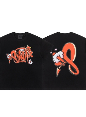 Drill Syna World新款字母印花夏季男女潮流休闲百搭纯棉短袖T恤