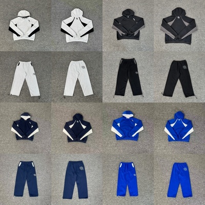 Mertra美式拼色蝙蝠袖刺绣字母连帽卫衣男女宽松阔腿直筒卫裤套装