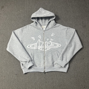 BROKEN PLANET破碎星球简约字母印花潮牌休闲加绒开衫连帽卫衣秋