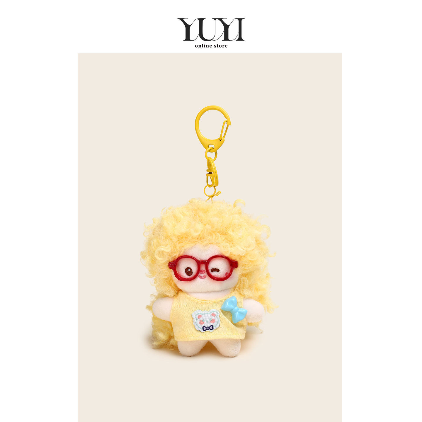 YUYI原创可爱高颜值卷毛仔高级感韩系玩偶女生书包背包挂件饰品女