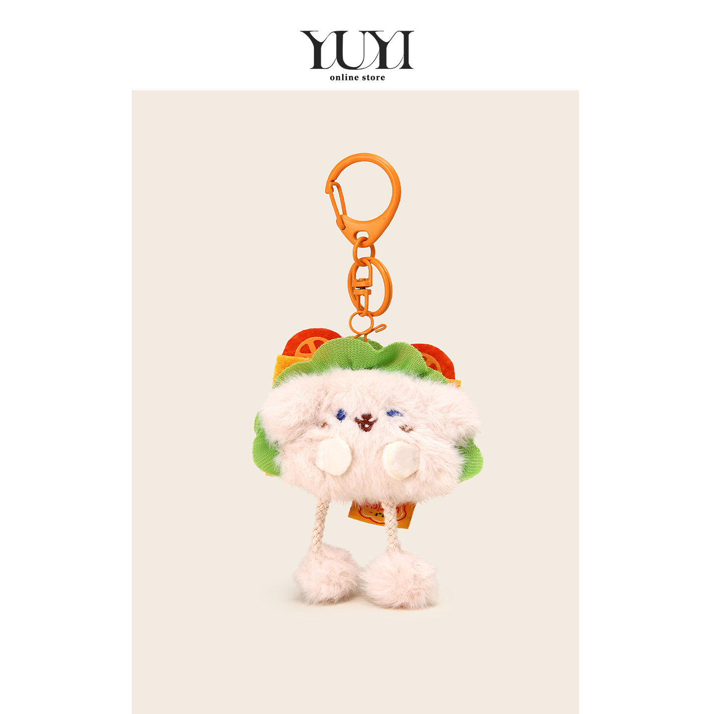 YUYI原创可爱三明治小狗毛绒公仔书包包挂件车钥匙扣情侣背包挂饰