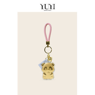 YUYI原创足金999高级感车钥匙扣男背包挂饰女书包包挂件创意礼物