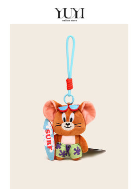 YUYI正版联名猫和老鼠汤姆猫冲浪杰瑞鼠毛绒玩偶书包包挂件钥匙扣