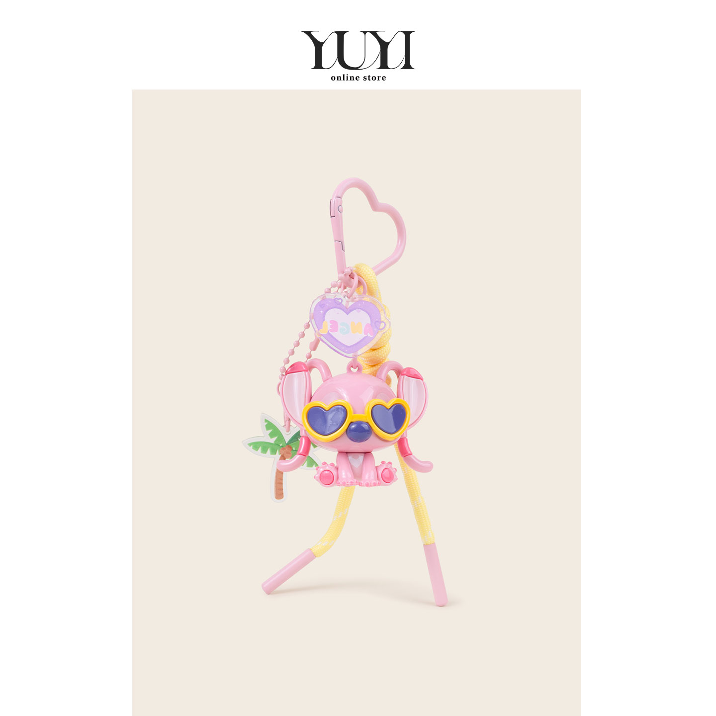 YUYI正版联名可爱史迪仔奇安琪公仔高级感车钥匙扣情侣书包包挂件