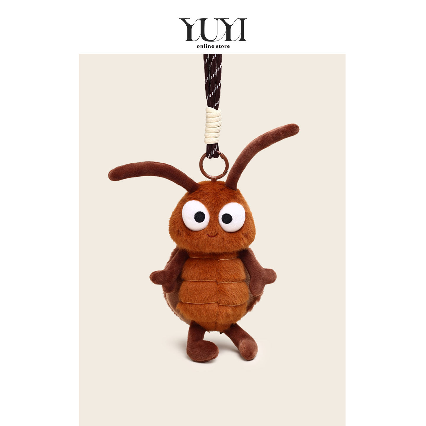 YUYI原创丑萌蟑螂小强毛绒玩具搞怪玩偶公仔送朋友礼物书包挂件男