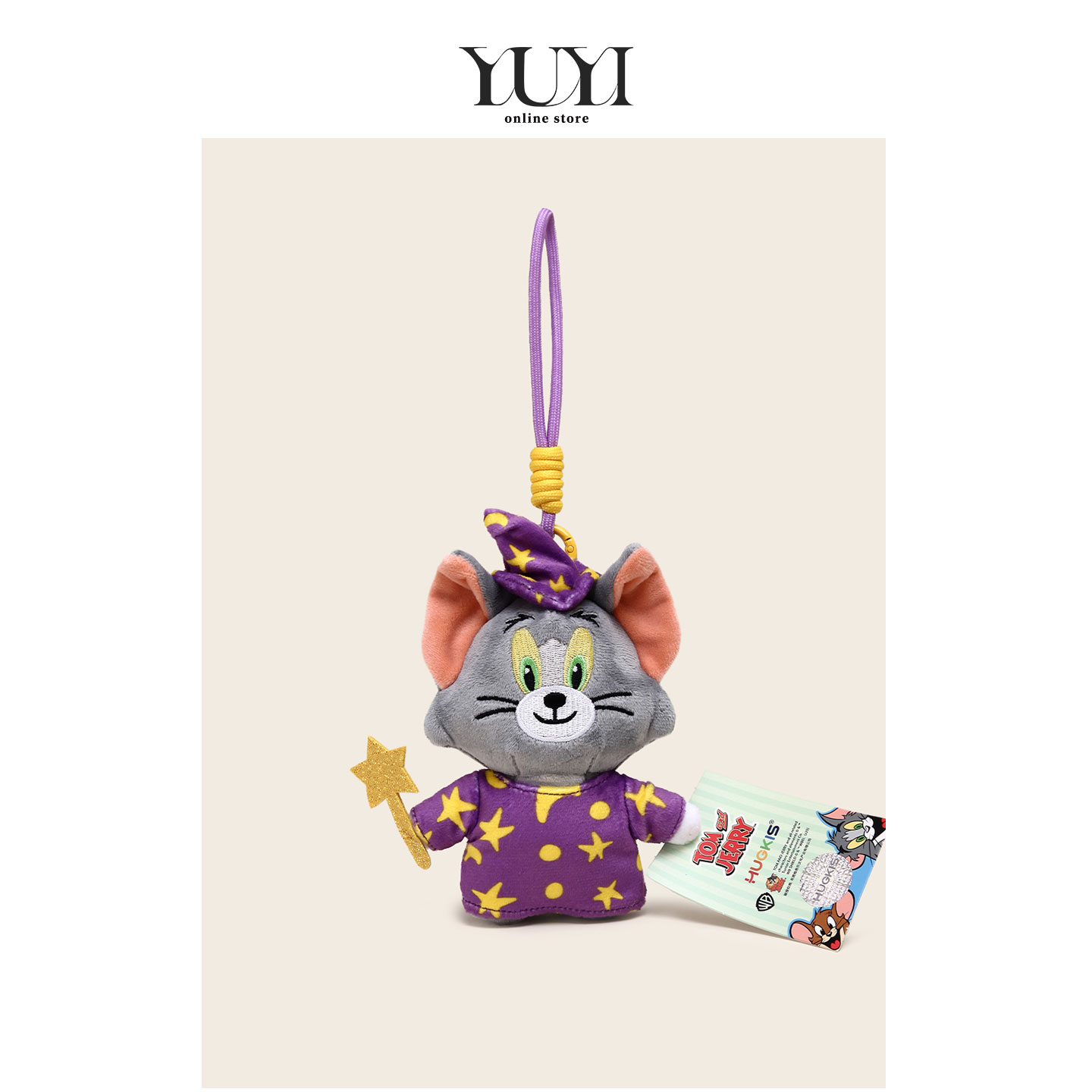 YUYI正版联名猫和老鼠魔法师汤姆猫杰瑞鼠公仔玩偶书包挂件钥匙扣