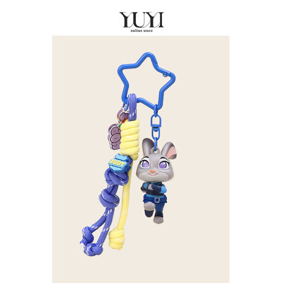 YUYI正版联名朱迪兔子尼克狐狸豹警官书包挂件情侣钥匙扣挂饰礼物