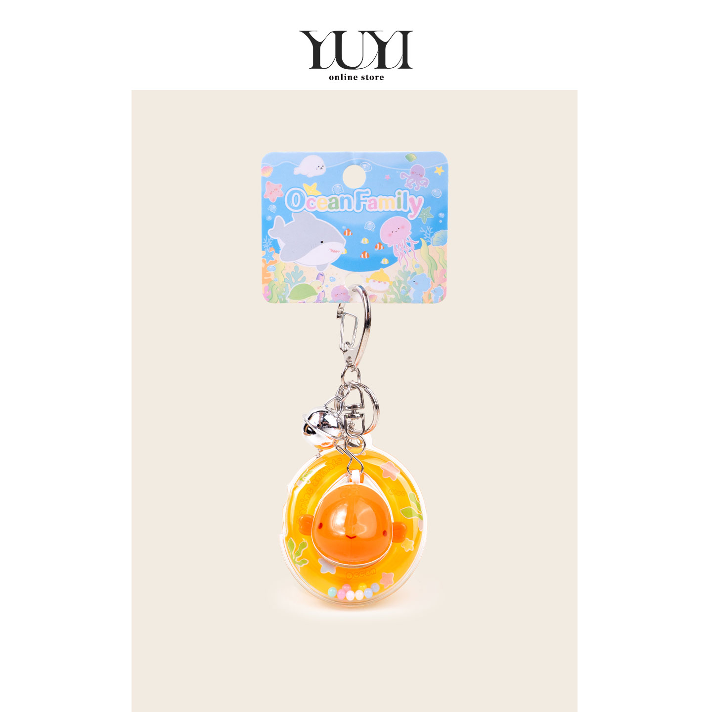YUYI原创意卡通海洋游泳圈小鱼汽车钥匙扣背包书包挂件情侣礼物女