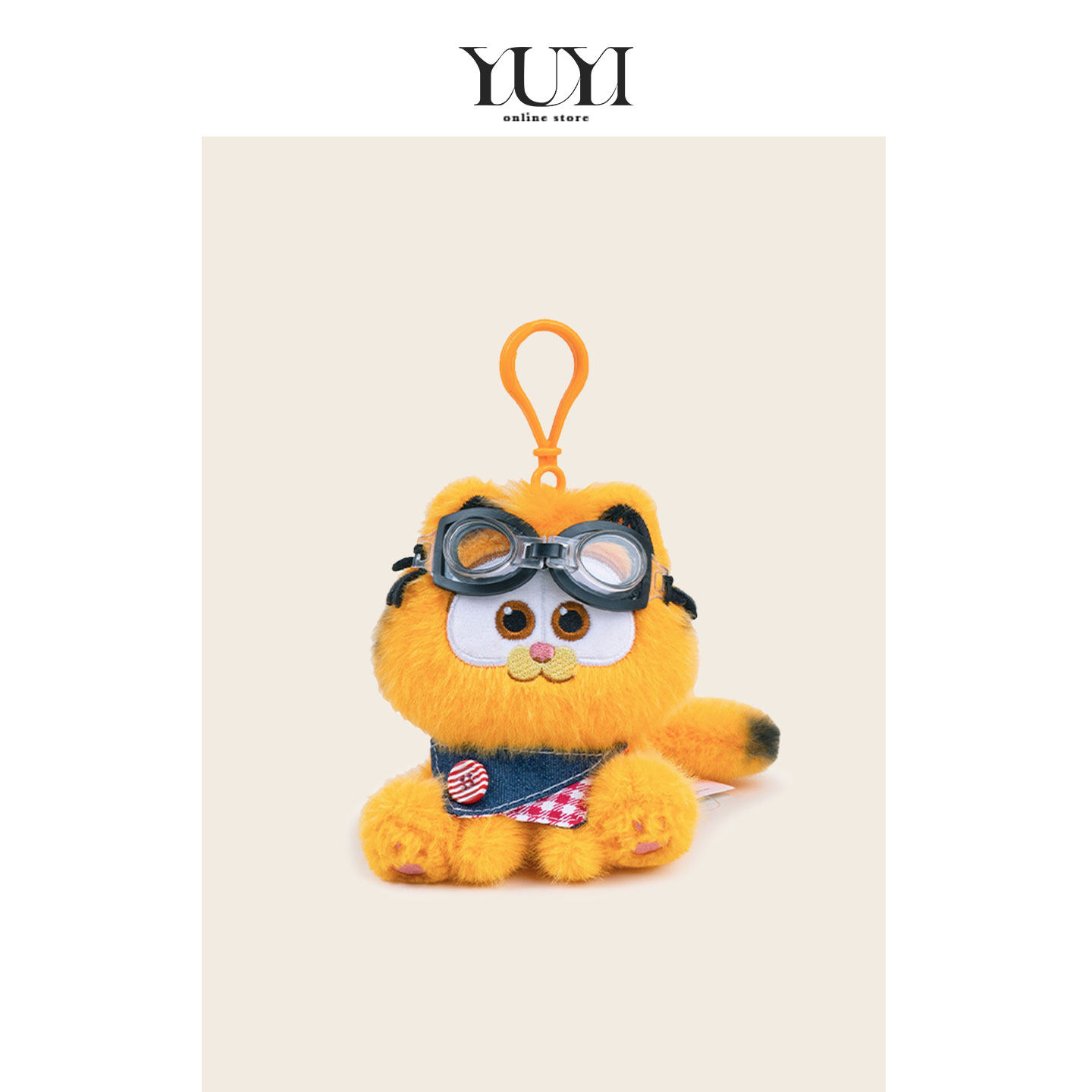 YUYI正版联名飞行员加菲猫咪毛绒公仔包包挂件可爱卡通玩偶挂饰女