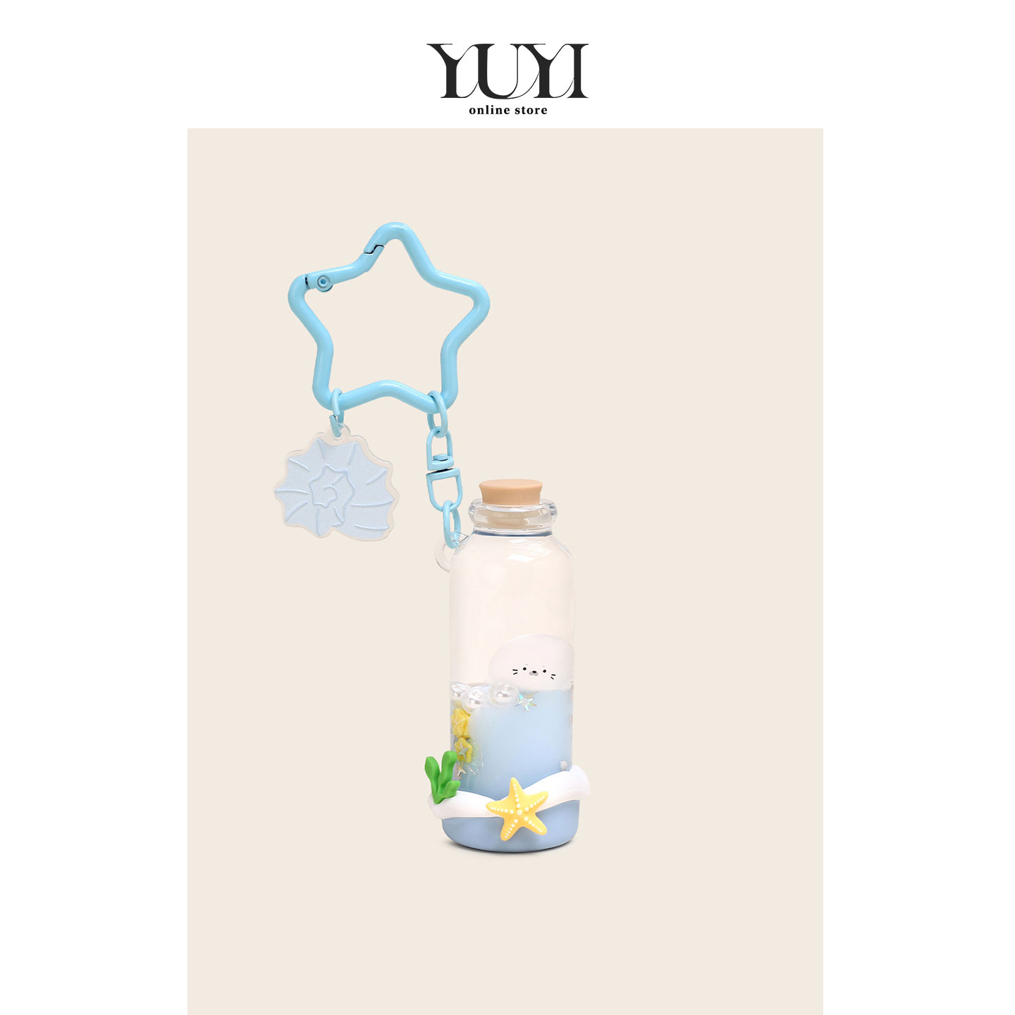 YUYI原创情侣许愿漂流瓶海洋海豹入油车挂件可爱书包挂饰钥匙扣女