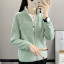 外套 摇粒绒双面立领卫衣加绒加厚休闲时尚 抓绒衣新款 女2025秋冬季