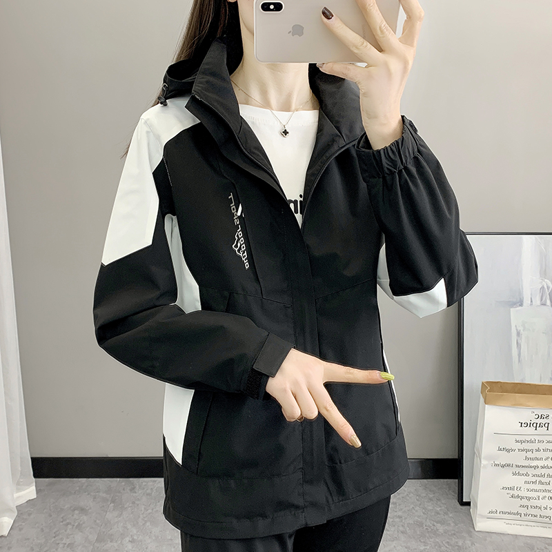 冲锋衣外套女春秋新款可拆卸小个子登山服防风防水透气潮牌工作服