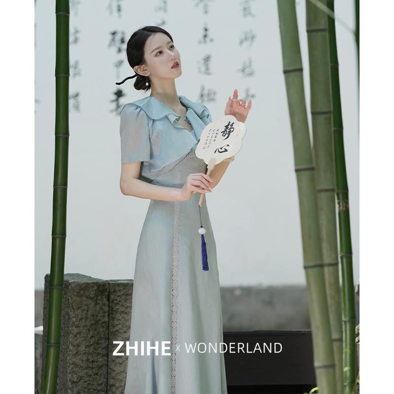 至禾Wonderland【空音】夏季新款国风小众设计修身精致时尚套装女