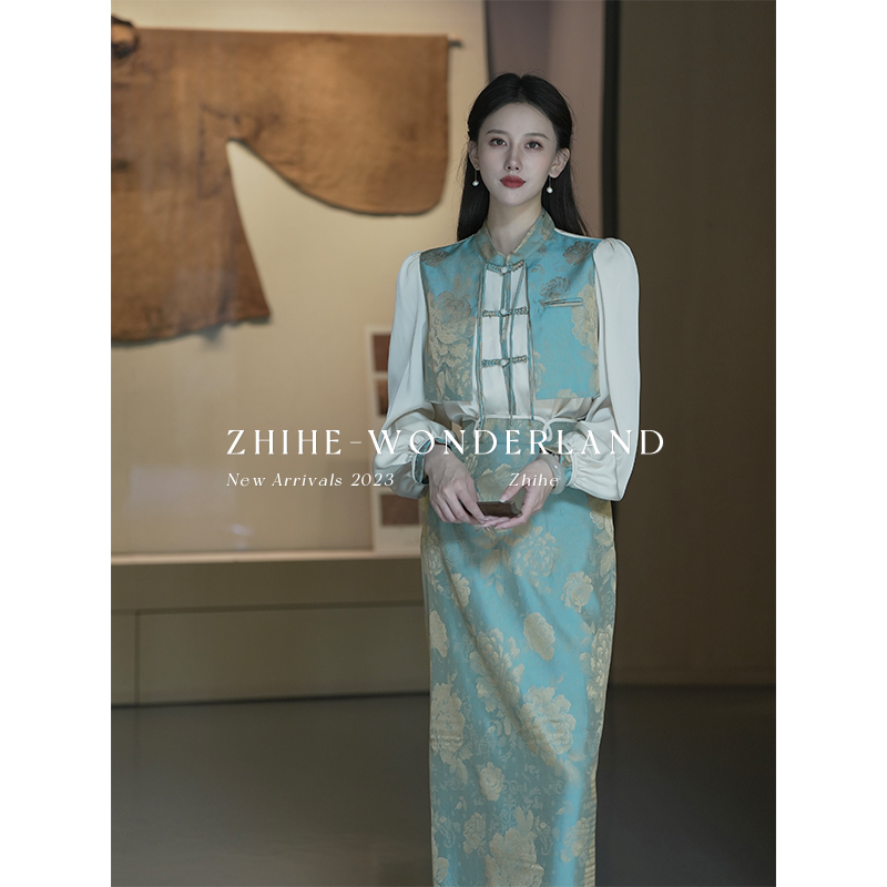 至禾Wonderland 步莺 新中式轻国风衬衫上衣女清冷感裙子两件套装
