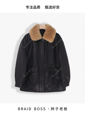 BRAID I 衣长70植鞣皮白鹅绒山羊绒推卸外套 2599