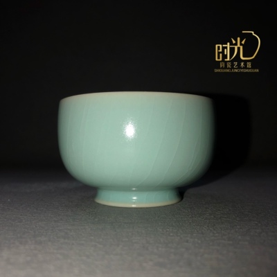 汝窑汝瓷仿古釉主人杯，99云端釉，拒绝矿点，温润如玉蝉翼开片