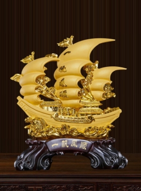 一帆风顺龙船摆件开业乔迁礼物