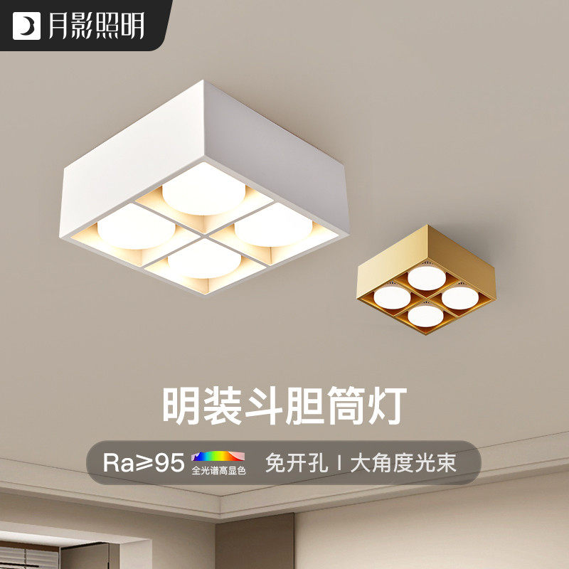 月影全光谱护眼斗胆灯嵌入式明暗装无主灯客厅照明LED筒灯泛光灯高性价比高么？