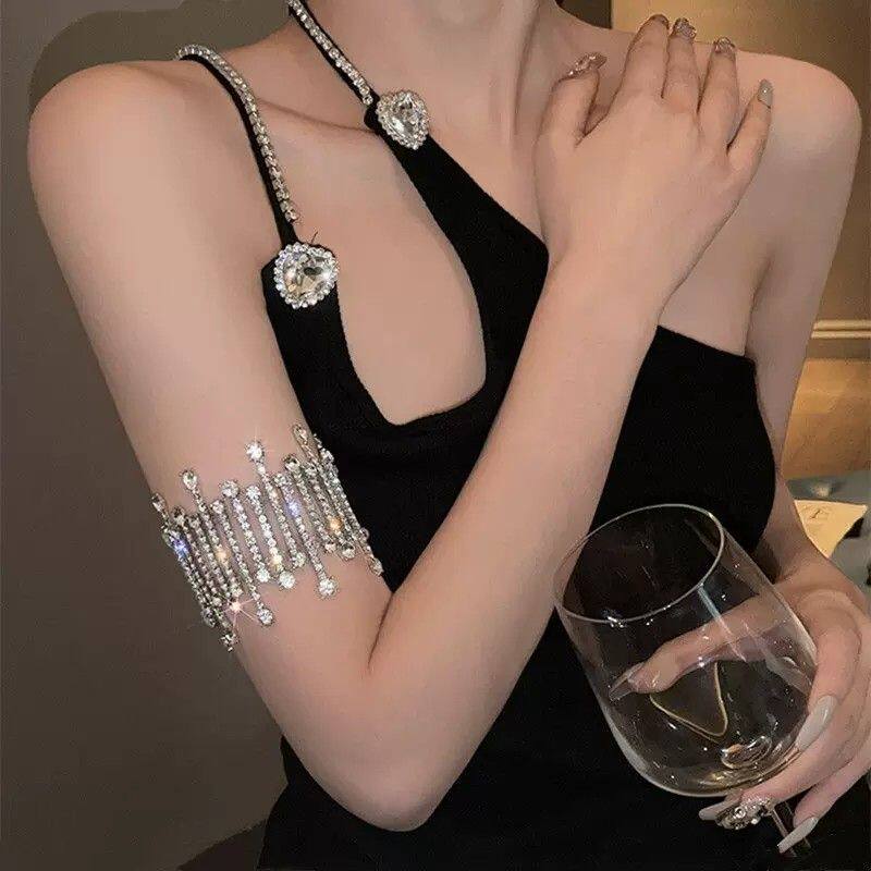 满钻手臂环饰品女装饰手臂链胳膊金属臂钏大臂环配饰臂镯重工手镯