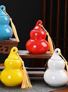 黄色陶瓷葫芦卫生间厨房在西北葫芦摆件火烧天门五行补角葫芦装饰