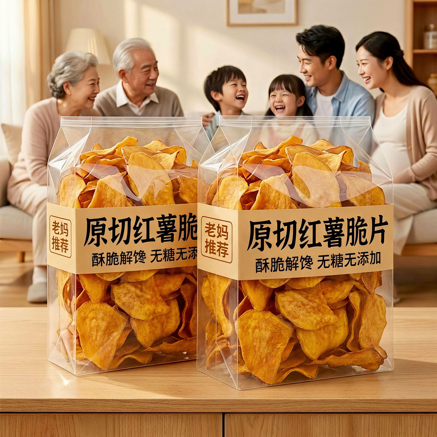 红薯干脆片红薯片干无糖0添加非油炸地瓜干薄脆炒货健康零食袋装