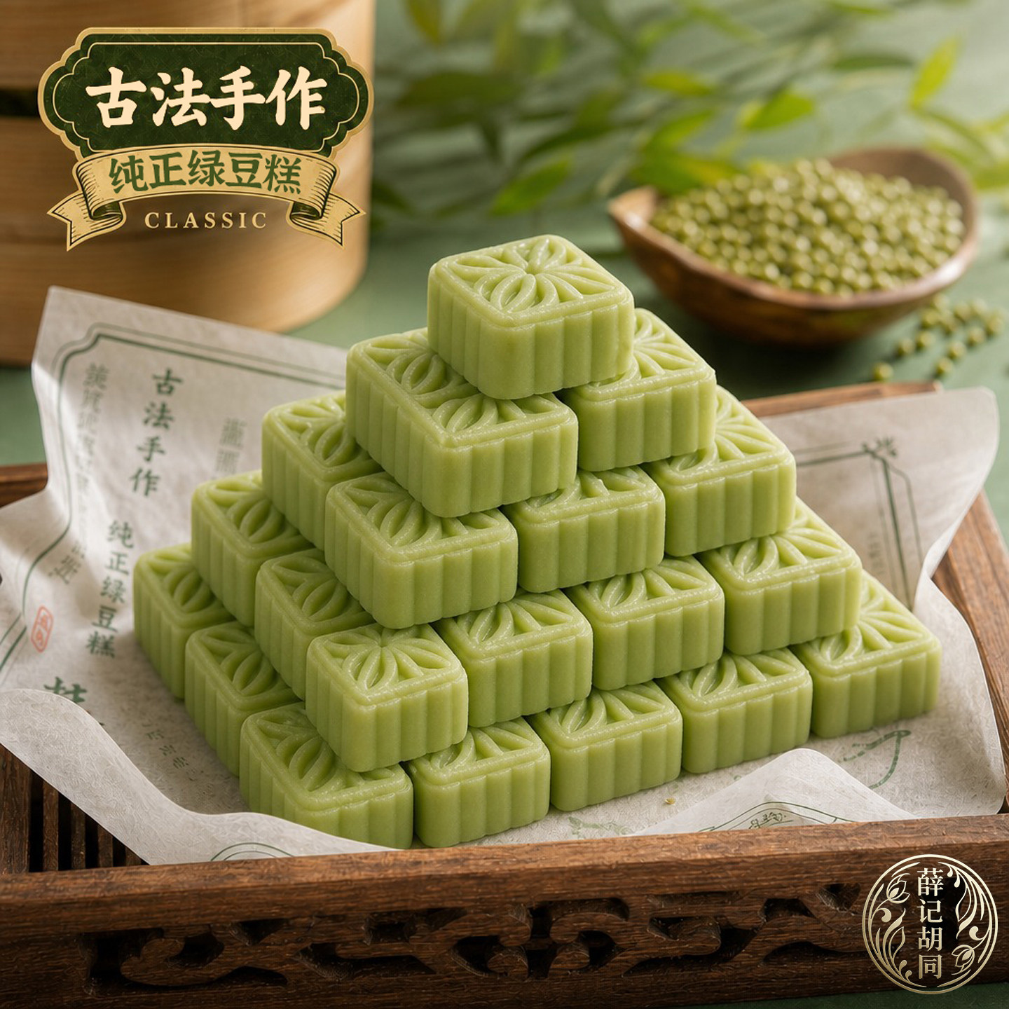老字号！绿豆糕老式正宗独立小包装官方旗舰店无糖无添加礼盒小吃