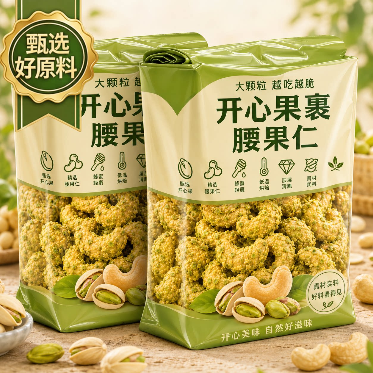 开心果裹腰果官方旗舰店腰果裹开心果健康干果仁坚果健康解馋酥脆图片