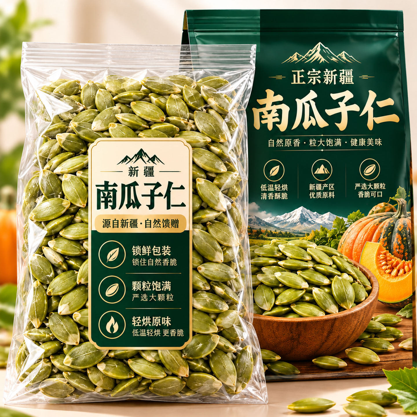 南瓜子仁正宗新疆阿勒泰生熟原味南瓜籽仁官方旗舰店26年新货烘焙