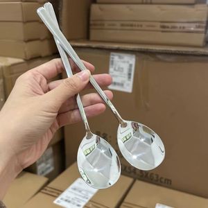 勺子不锈钢304家用勺子304食品级韩国拌饭勺汤匙叉子汤勺儿童西瓜