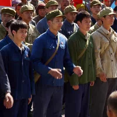 70年代知青青年文艺下乡衬衣长袖怀旧服装中山装80话剧复古海魂衫