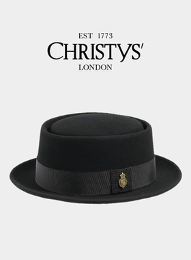 【官方正品】Christys'百年皇室品牌 羊毛礼帽 经典Porkpie波派帽