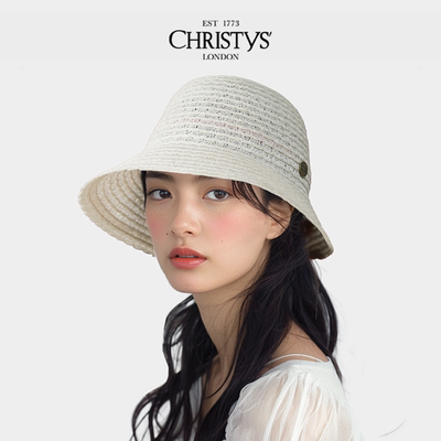 【2026新品】Christys'百年皇室品牌 纯天然草编织渔夫草帽可折叠