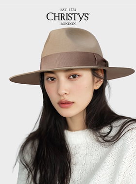 【新品】Christys'百年皇室品牌 羊毛Fedora费多拉帽蝴蝶结徽章款