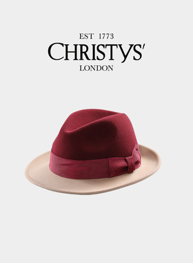 【官方正品】Christys'百年皇室品牌 羊毛经典Trilby爵士帽男