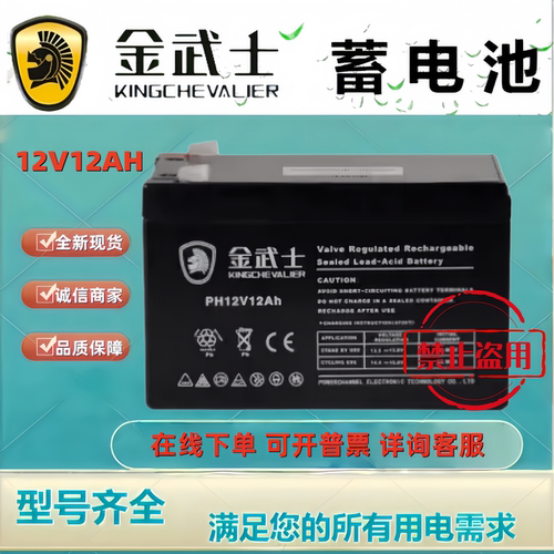 金武士 蓄电池PH12-12 12V12AH铅酸免维护机房应急UPS EPS电池