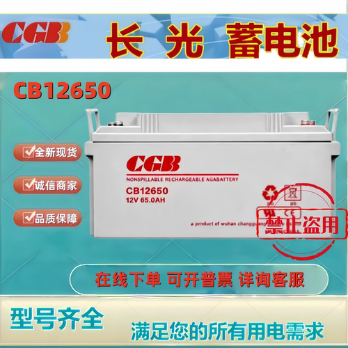 CGB长光蓄电池CB12650 12V65AH免维护电梯门禁消防监控UPS主机
