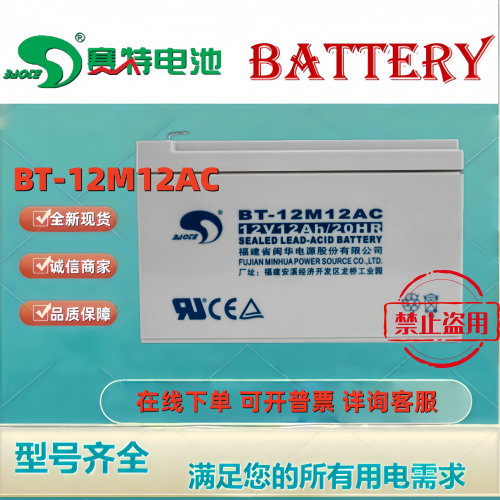 赛特BT-12M12AC 12V12Ah20HR消防报警主机EPS安防机房备用UPS电源