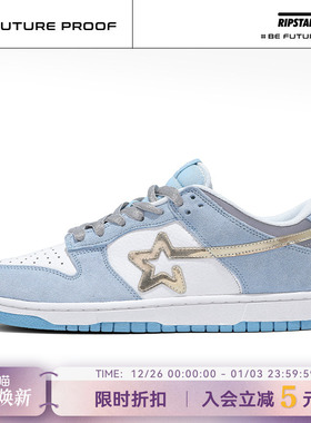 RIPSTAR/爆炸星蓝色星星板鞋女新款秋冬季运动鞋休闲鞋男【冰晶】