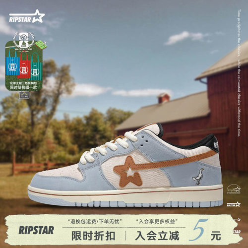 RIPSTAR蓝色休闲板鞋男女款