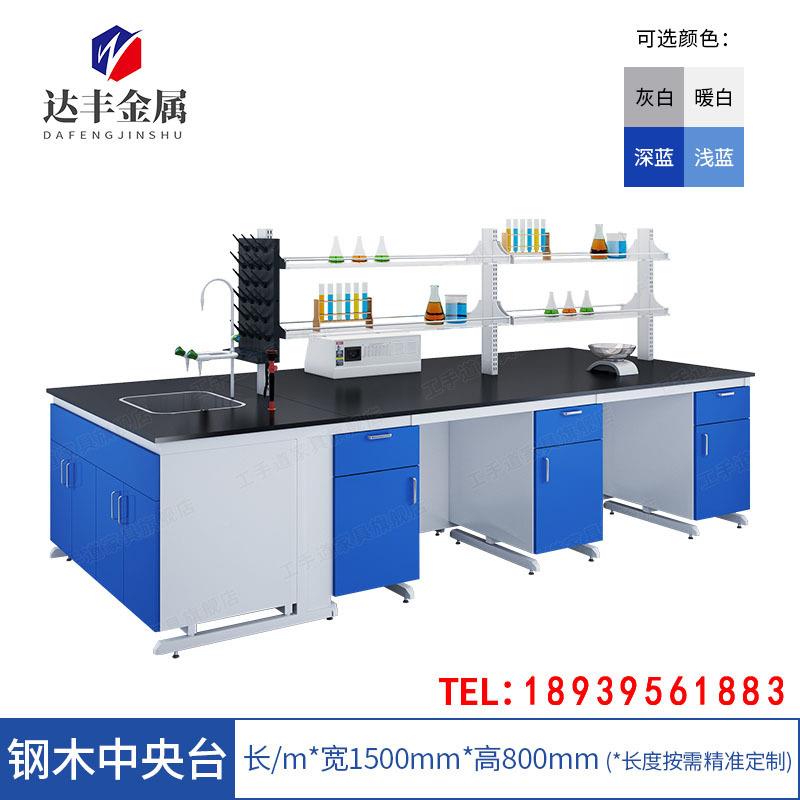 实验室试验全台工作台化验室DF-29操作台全钢理化台央面钢 钢板木