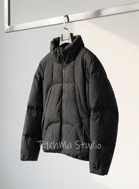 R1chma羽绒服男冬季加厚新款立领短款加厚休闲拼接面包服外套潮