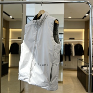 R1chma轻奢男士 休闲立领保暖背心棉服 棉马甲纯色轻量化马夹秋冬季