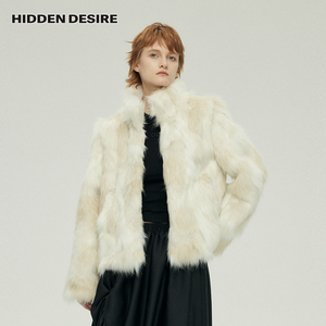 HIDDENDESIRE秋冬季花色毛毛绒宽松环保皮草上衣厚外套6233CF0072