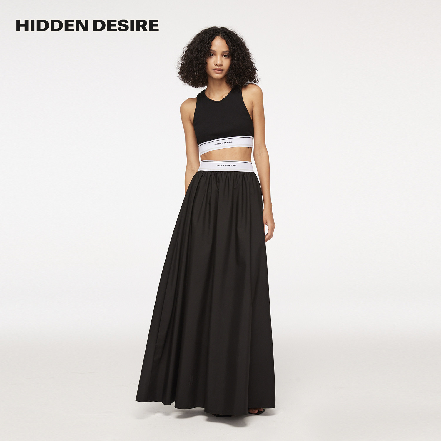 hiddendesire lifestyle 造型感大裙摆拖地长裙半身裙6232km0041