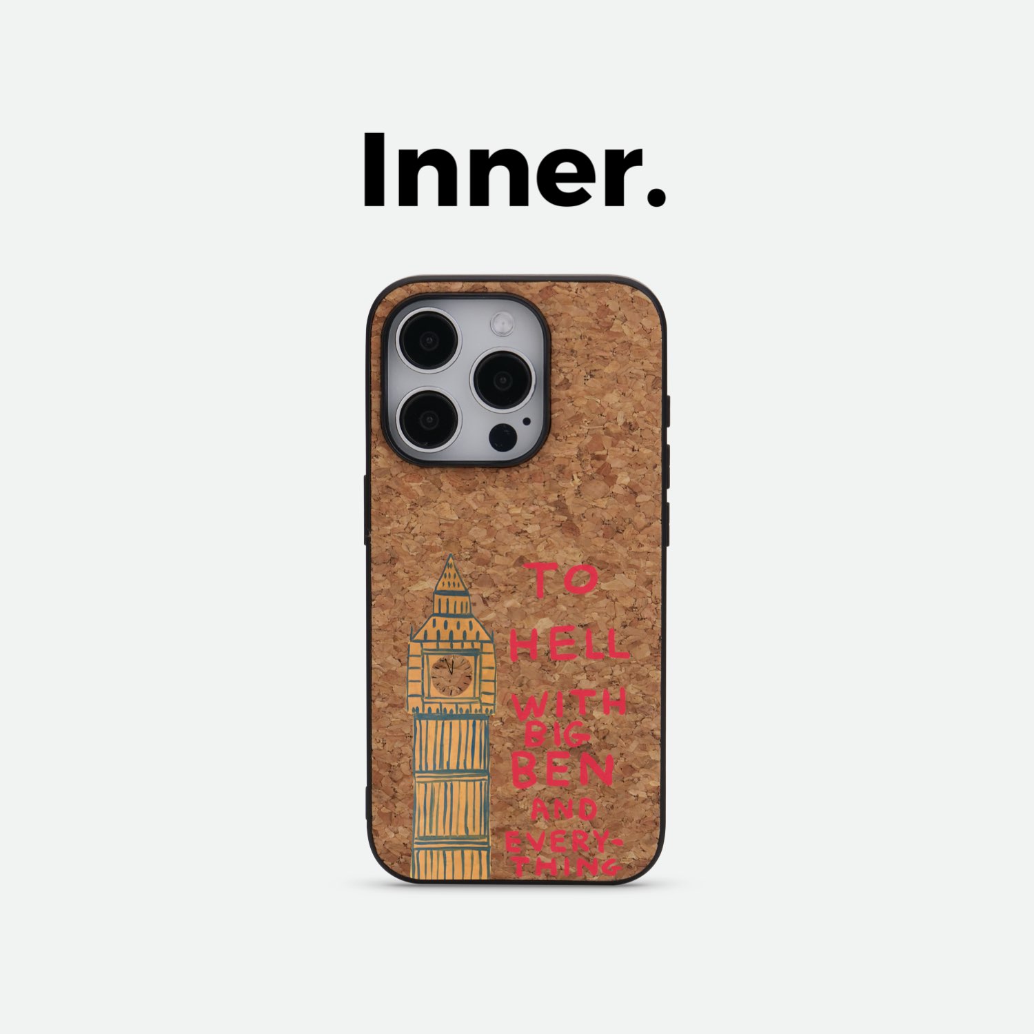 Inner.因内 大笨钟系列天然软木磁吸手机壳适用于苹果华为新款MagSafe保护壳可爱治愈创意手机套