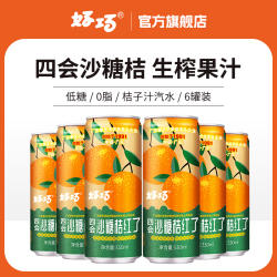 好巧四会沙糖桔果汁汽水330ml*6罐装易拉罐橘子汽水果味碳酸饮料