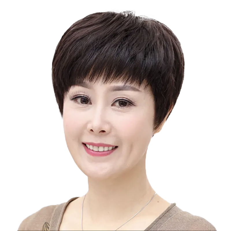 舒优美真发逼真中老年头套头套
