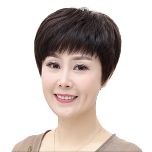 舒优美真发逼真中老年头套头套