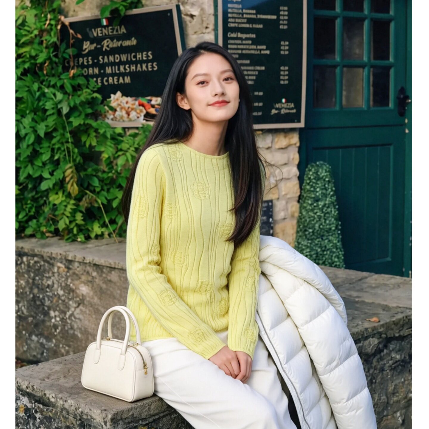 气质通勤扬子纱可机洗桑蚕丝羊毛毛衣女26秋冬圆领修身针织打底衫