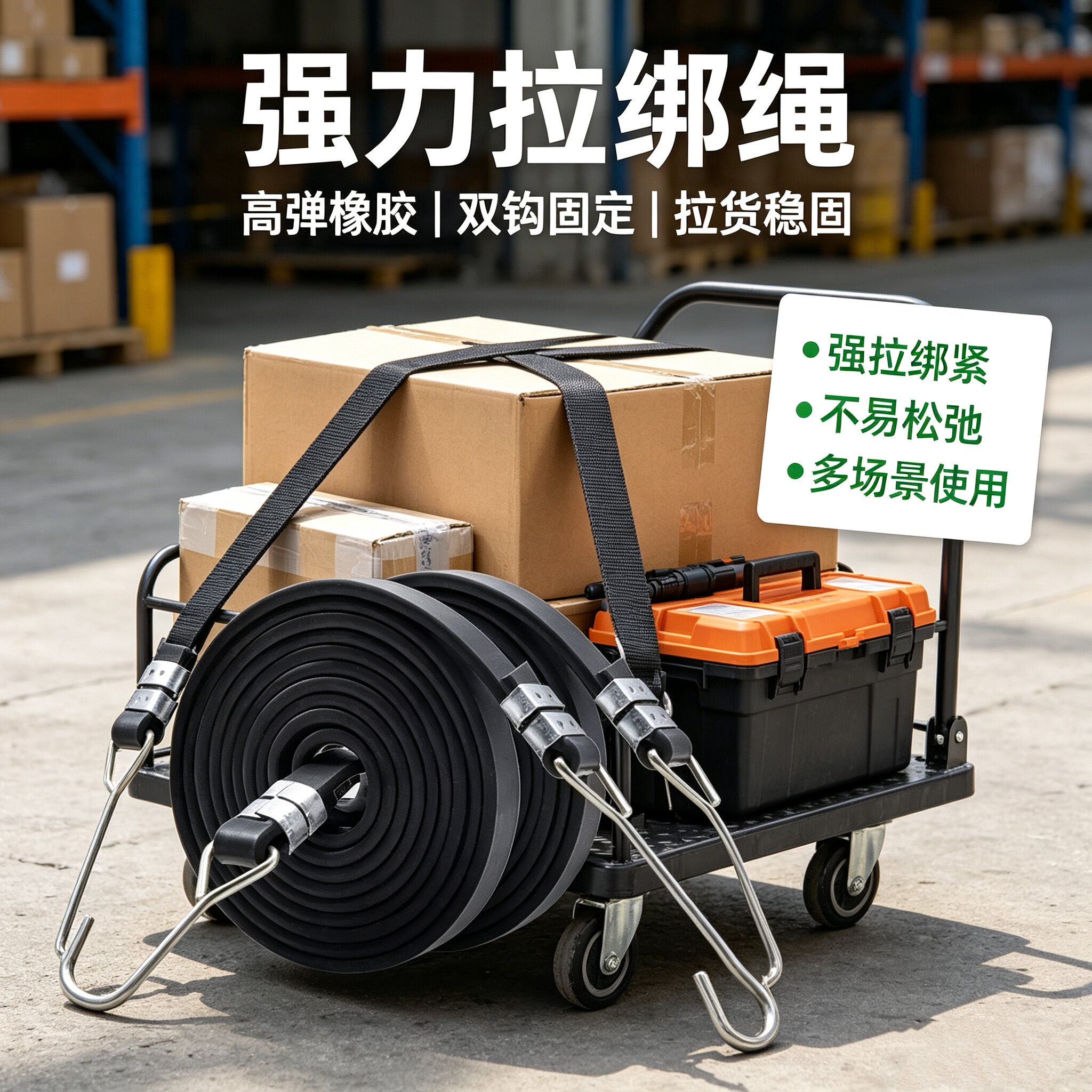 双钩捆绑绳加固卡扣拉货稳固拉力摩托车橡皮筋捆绑绳强拉绑弹力